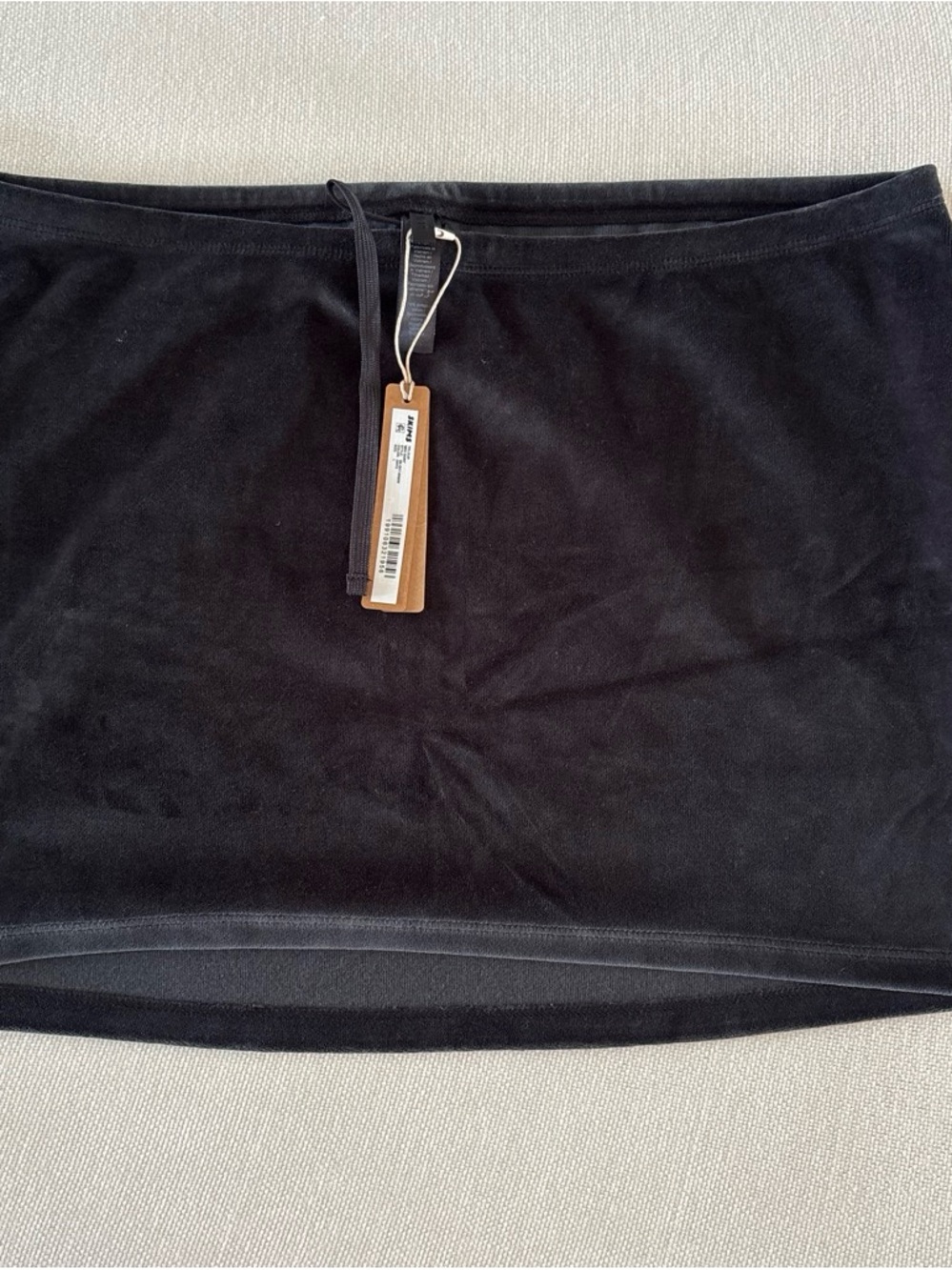 DEADSTOCK Skims Black Velour Velvet Mini Skirt Size L